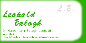 leopold balogh business card